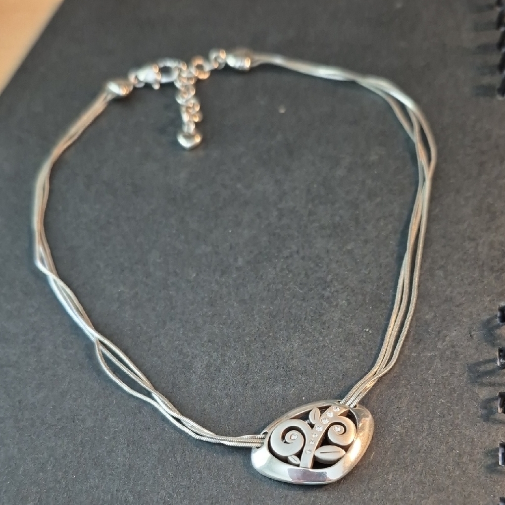 Authenic Brighton Silver Necklace with Swirl Pendant